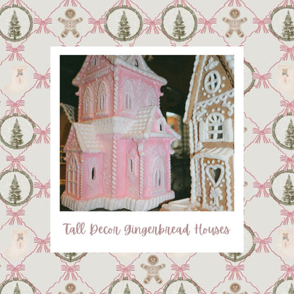 Pink Gingerbread Houses Decor