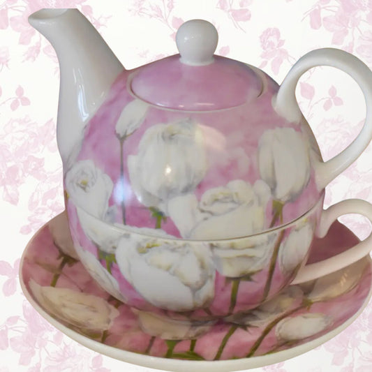 Teapot, Cup, Saucer- Tea Lover