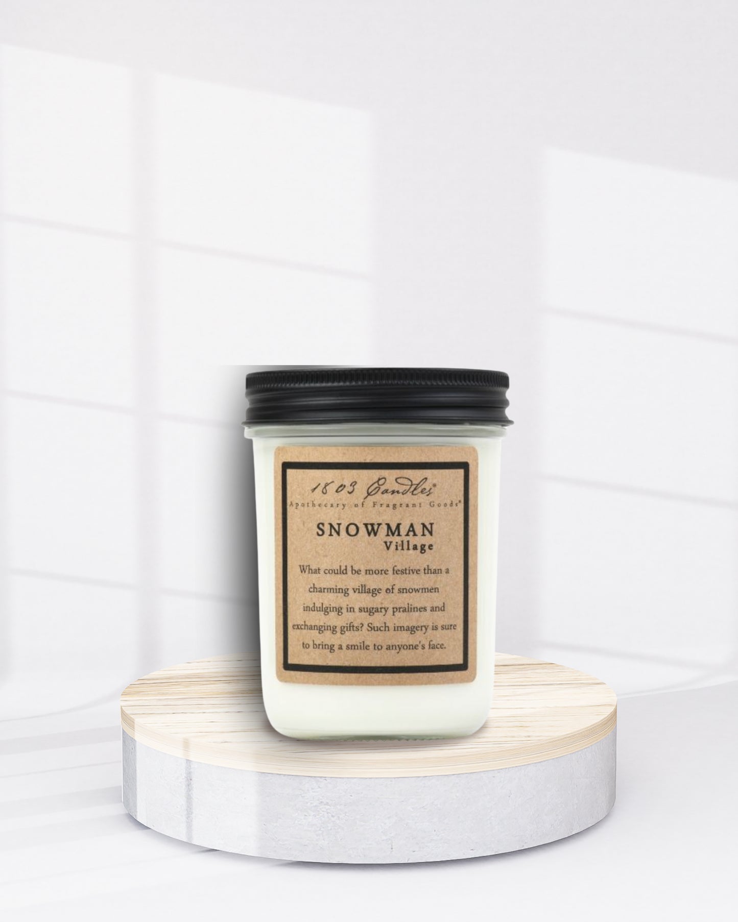 Snowman Village Candle