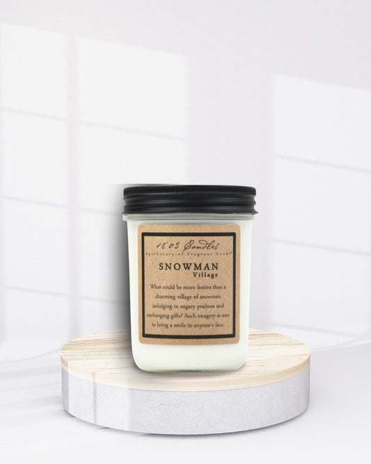 Snowman Village Candle